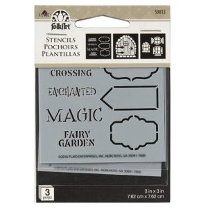FA Stencil 3pc 3x3" Fairy Signs