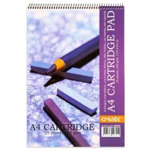 Create - A4 Cartridge Spiral Sketch Pad - 165gsm 25 Sheets