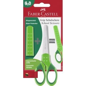 Grip School Scissors Green with Blade Protector BC