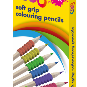 Soft Grip Colouring Pencils, 6 Colours
