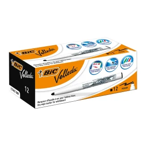 BIC 1721 Whiteboard Slim Marker Bullet Black Pack of 24