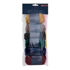 Sew & Sew Pkt.6 18G Wool Knitting Set - Neutral Colours