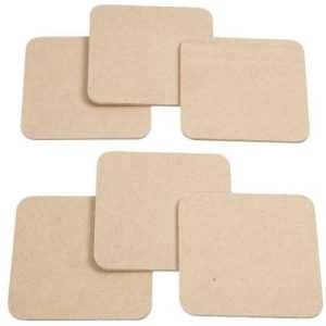 Create Craft - Coaster 10cm x10cm x3mm MDF 6pcs