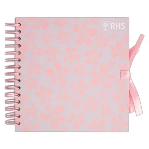 RHS The Royal Horticultural Society Wiro Bound Hardback Scrapbook, 40 Pages, White Paper, Leaves